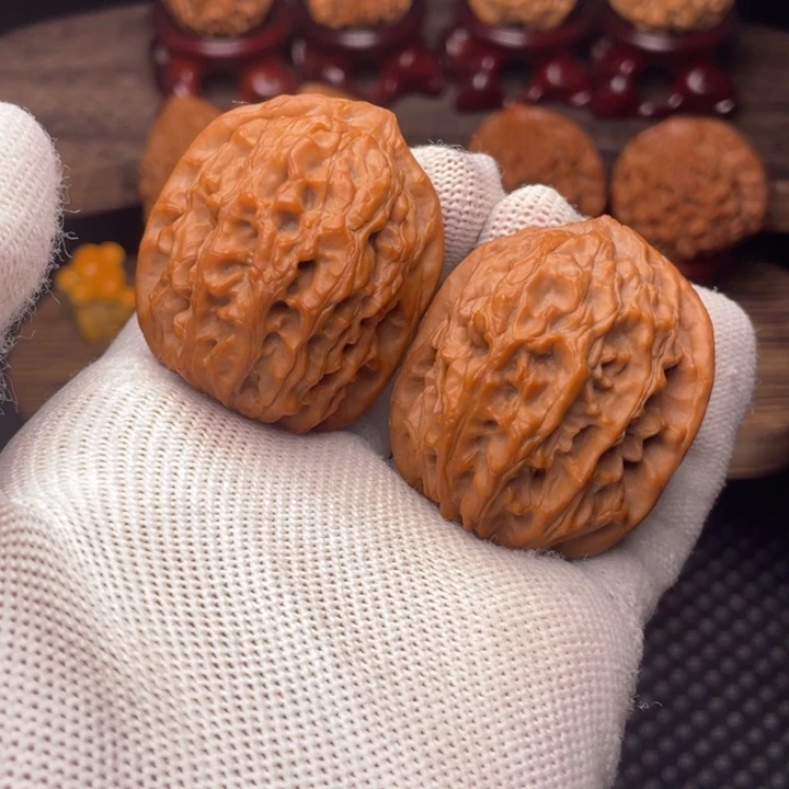 把件文玩核桃秦岭野生山魄系列龙夔36微修尖