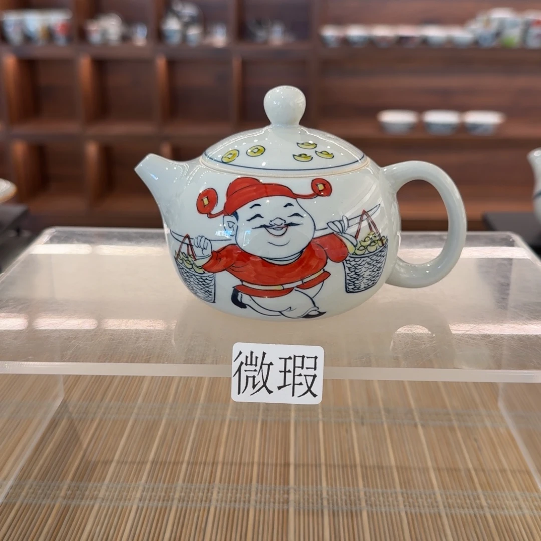 釉下手绘茶具微瑕