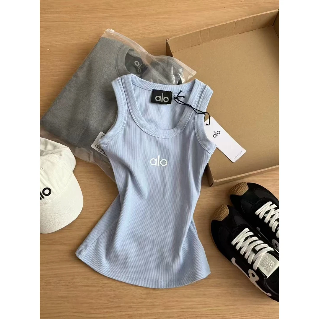 高级洋气衣服女温婉大方衣服夏季款小众百字母刺绣背心无袖吊带