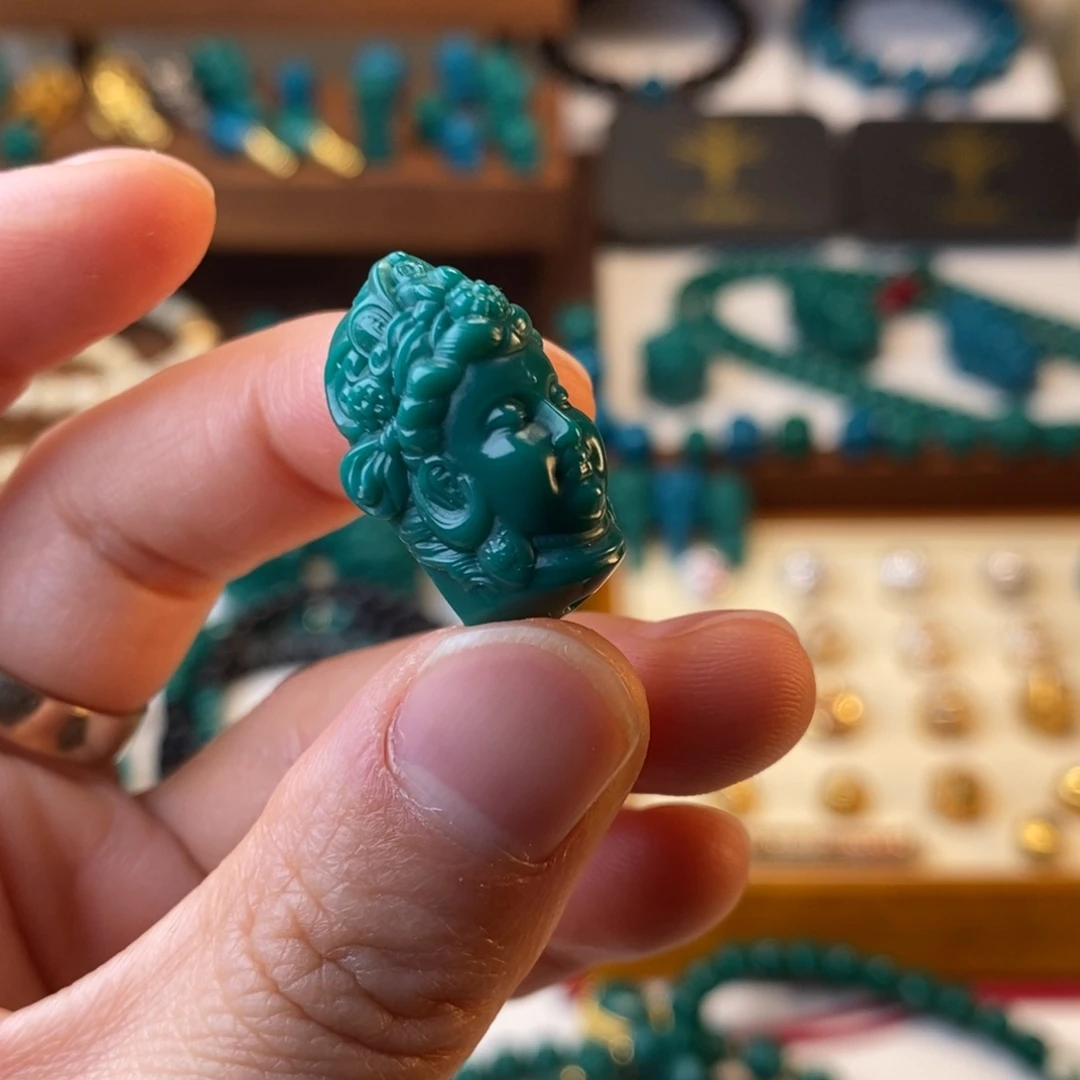 琉璃DIY地狱色观音首14mm