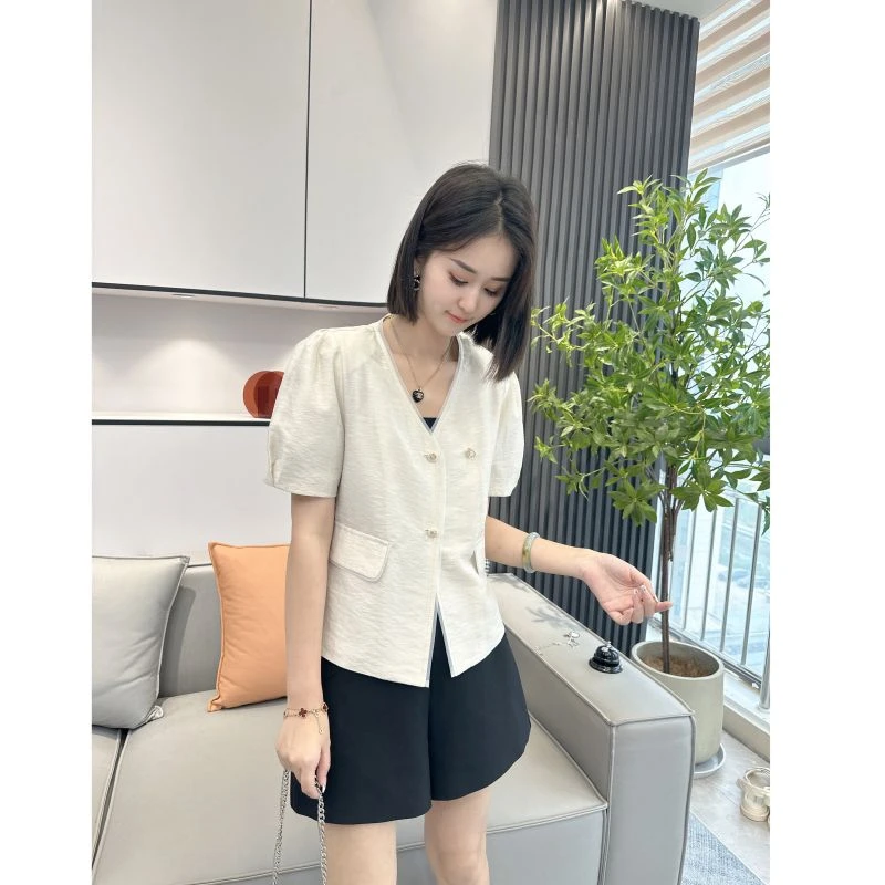 夏天新款小香风女装外套小个子洋气短袖上衣