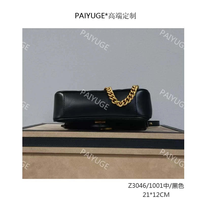 Z3046/1001中号/黑色paiyuge高端订制百搭女士手提单肩斜挎包1787