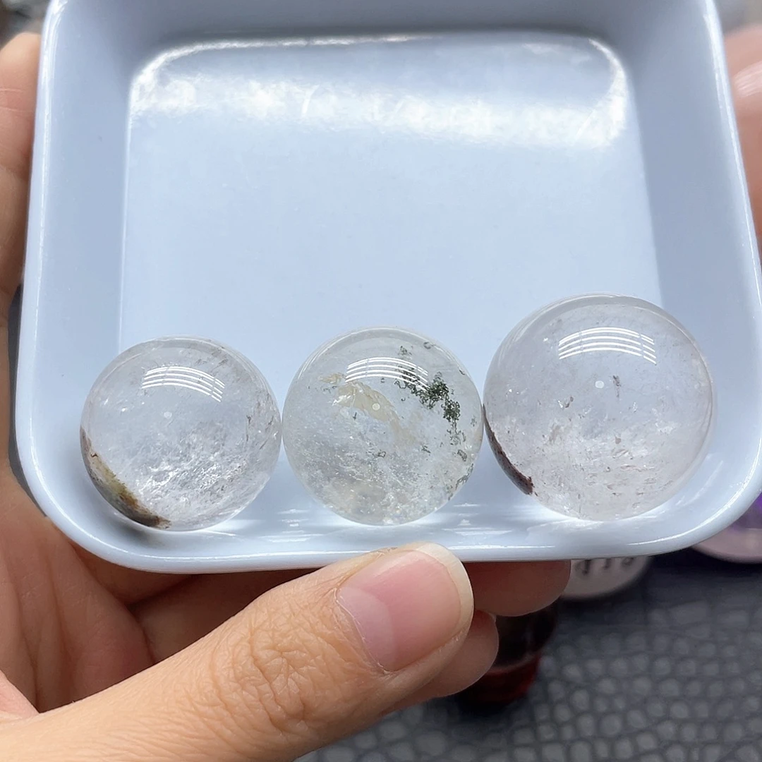 未镶嵌珠宝半成品水晶41幽灵白水晶球无裂