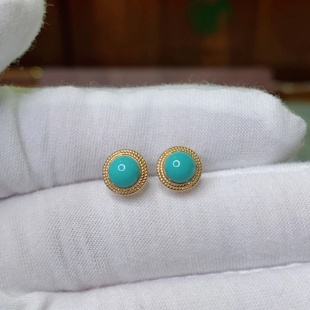 绿松石18K金镶嵌珠宝奇石