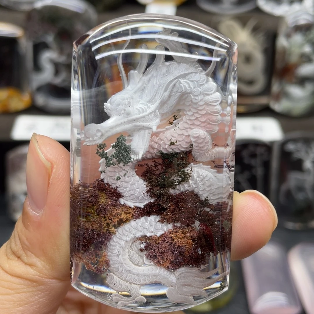 水晶颈饰未镶嵌手工雕刻龙