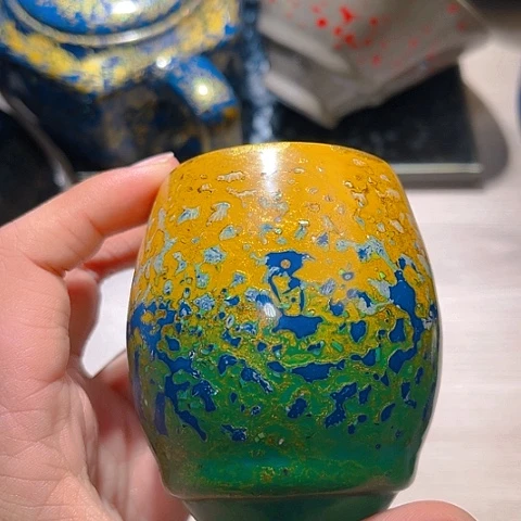 富*达大漆闻香手握建盏杯