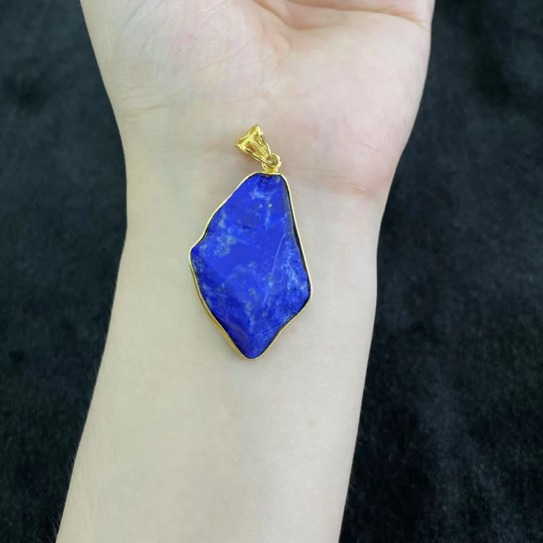 L【玉氏珠宝】925银青金石随形吊坠 多样性发一 CAN2430114