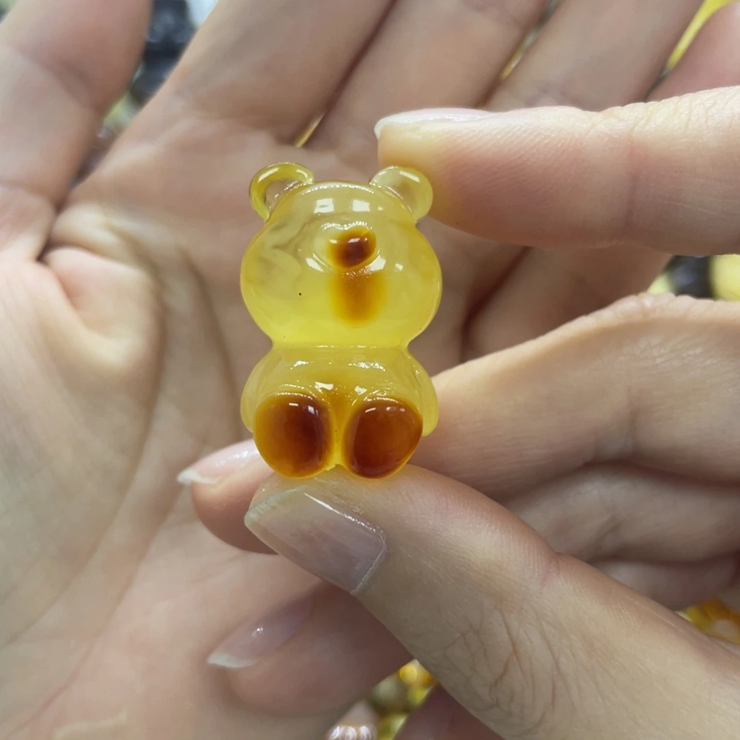 琥珀未镶嵌裸石天然琥珀蜜蜡熊