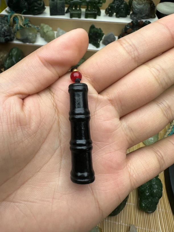 和田玉青玉竹节男女同款