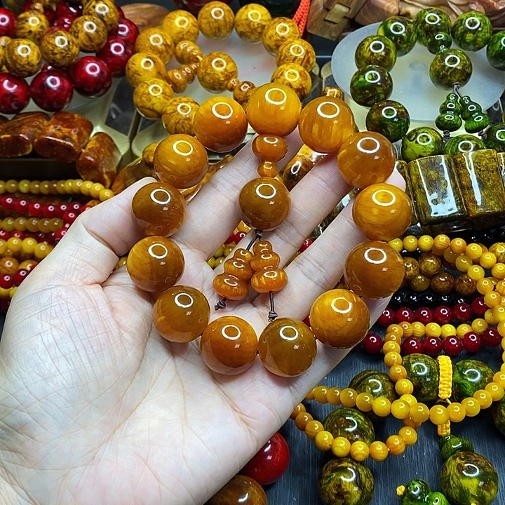 松木琥珀木文玩手串