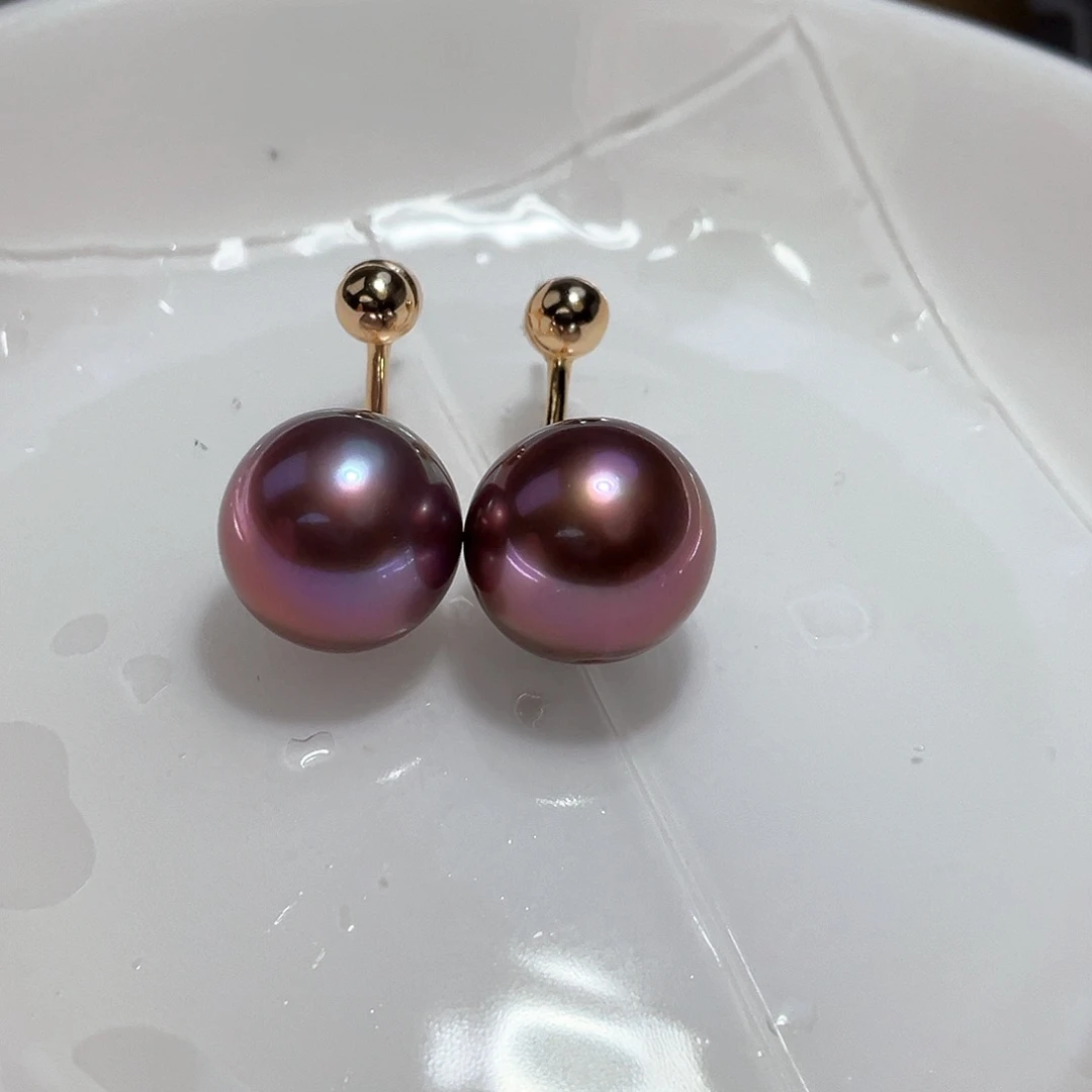 淡水珍珠耳饰银S925镶嵌