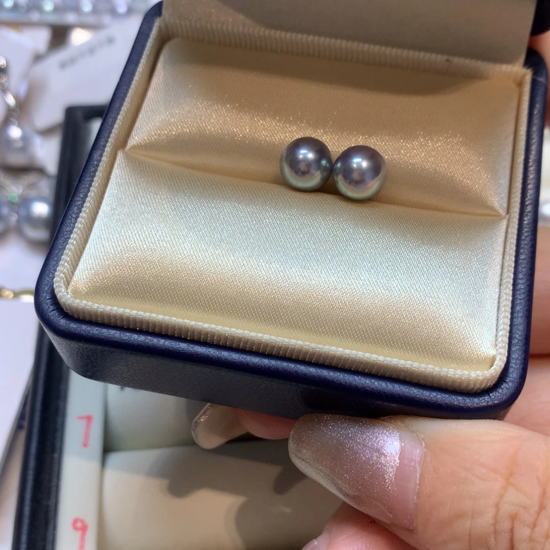 银S925镶嵌海水珍珠耳饰