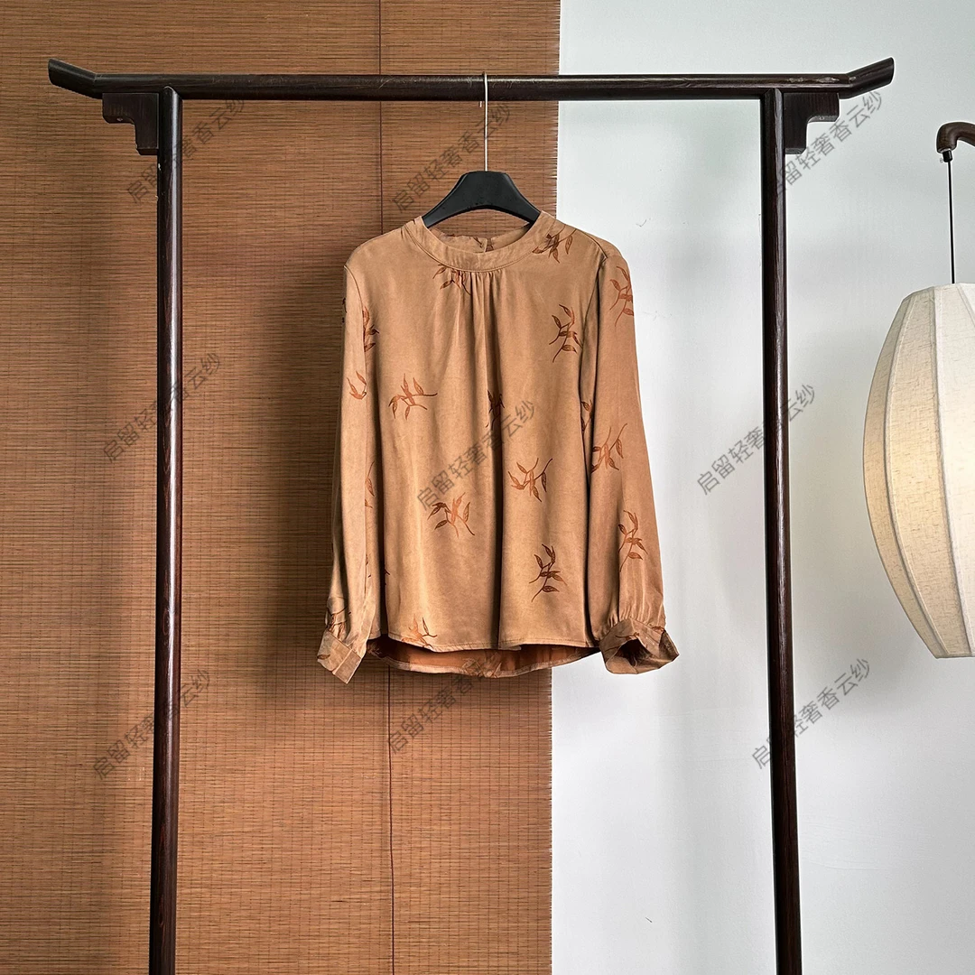 【252623】落叶 新中式40姆米  雾面油锻上衣