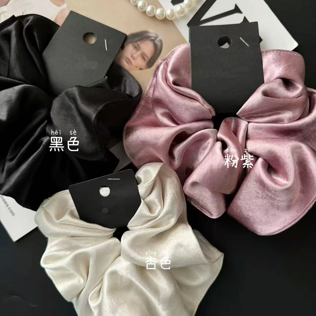 夏央高级感奶油质感缎面半身裙同款发圈