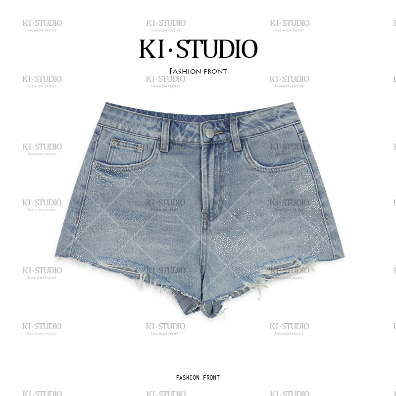 百搭风裤子个性牛仔高腰百搭刺绣新中式性感风芭蕾风KI-2064