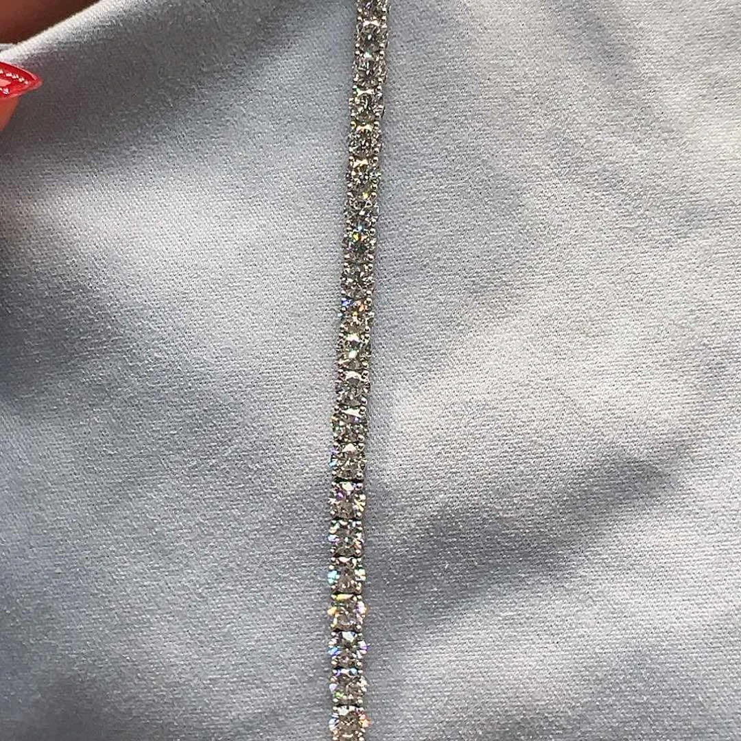 18K金镶嵌实验室培育钻石7.89ct培育钻石网球手链单颗约19分