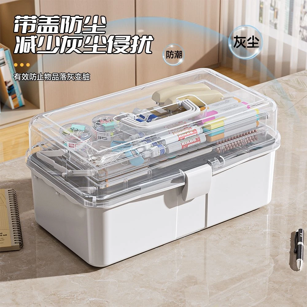 1文具收纳盒防潮储物盒防尘透明