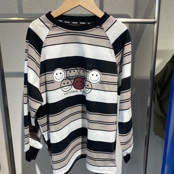 7228儿童笑脸条纹T恤