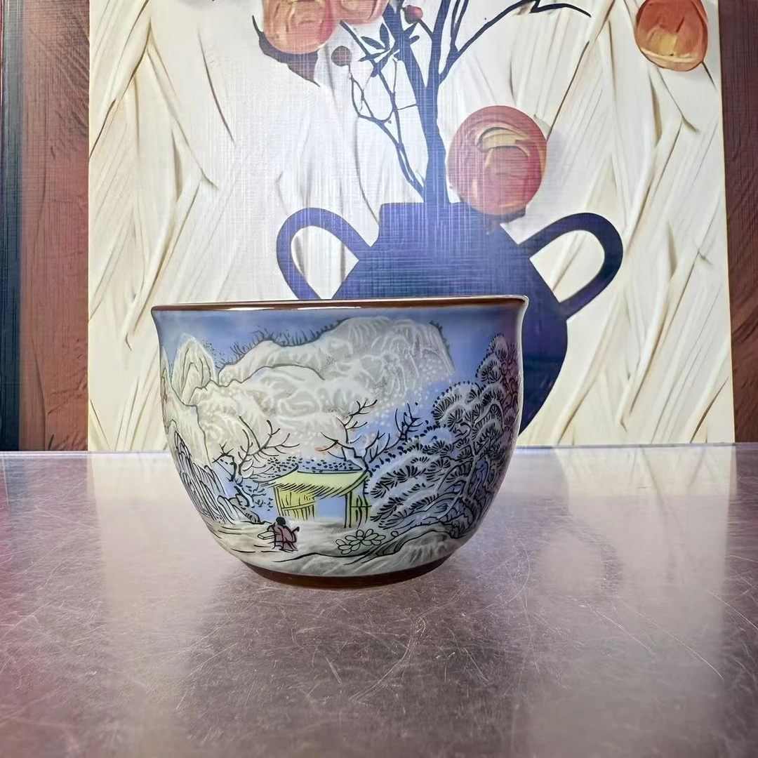 精品单杯-瑞雪兆丰年铜钱（缸）杯ZH755陶瓷主人杯
