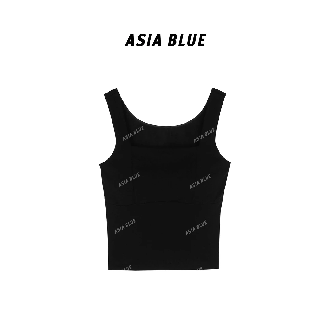 【ASIA BLUE】 · 梦云 · 2025夏季法式方领一体带胸垫内搭背心W1044