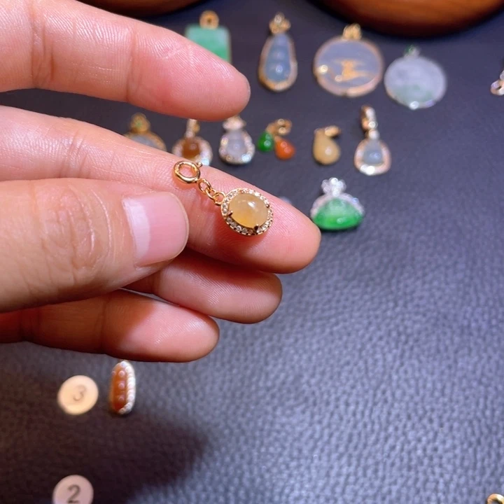 翡翠银S925镶嵌吊坠(不含链)天然翡翠