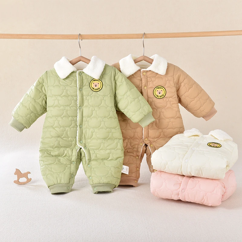【秋冬上新】婴儿连体衣加厚棉衣新生幼儿爬服萌娃外出服冬装爬服保