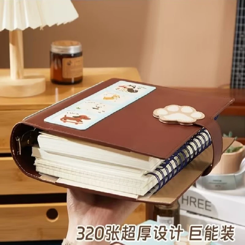 A5新款高端猫狗三合一超厚活页本-横线网格空白三合一内页