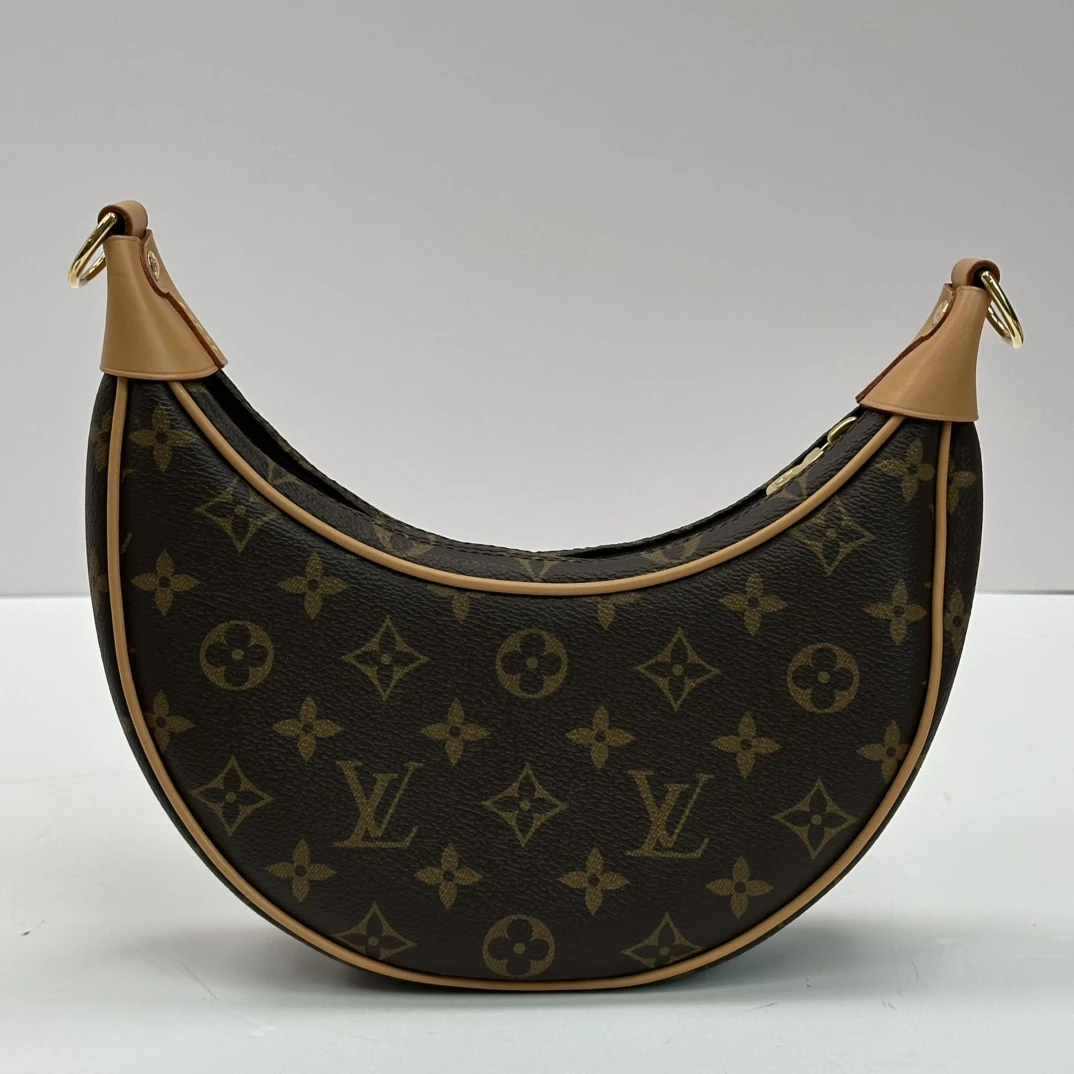 95新 LV 路易威登Loop经典老花单肩链条腋下月亮包 51758