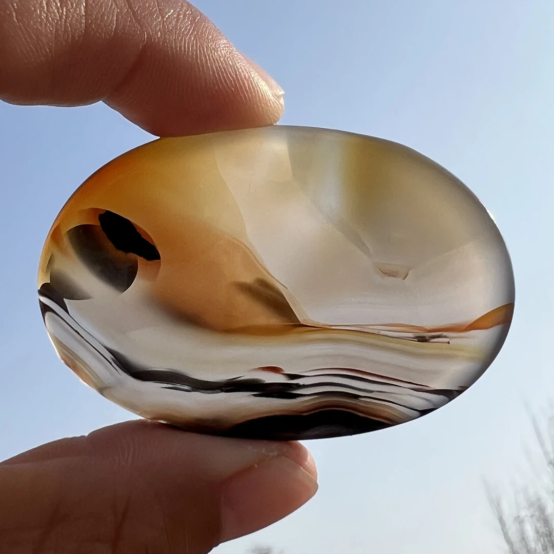 天然玛瑙巴西玛瑙景色意境象形牌