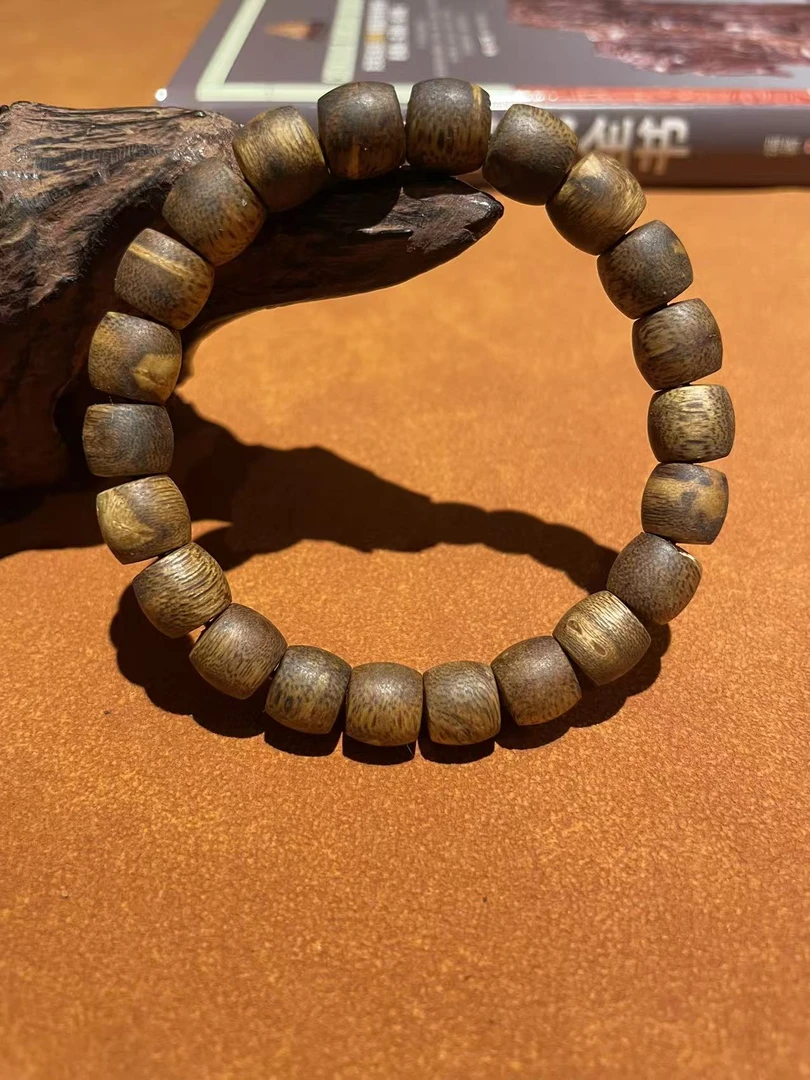 沉香海南沉香10mm鼓珠单圈沉水浮