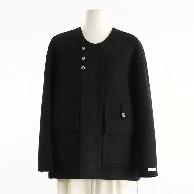 【井施】  Z   210    时尚百搭宽松呢大衣