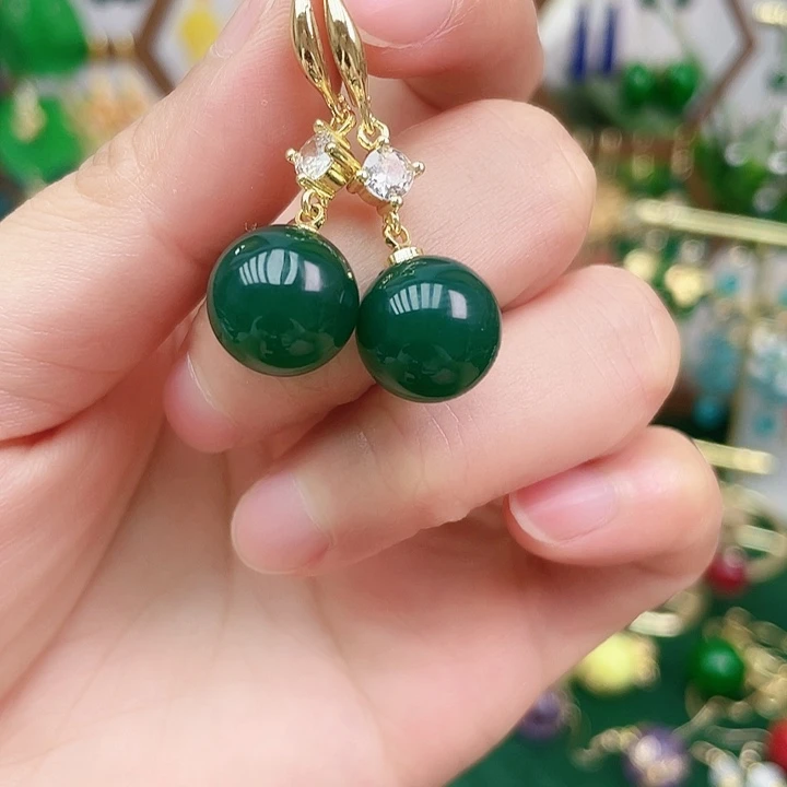 玛瑙/玉髓耳钉合金