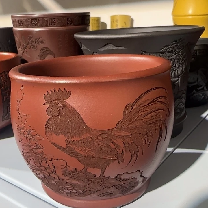 茶杯绿泥全手工紫砂