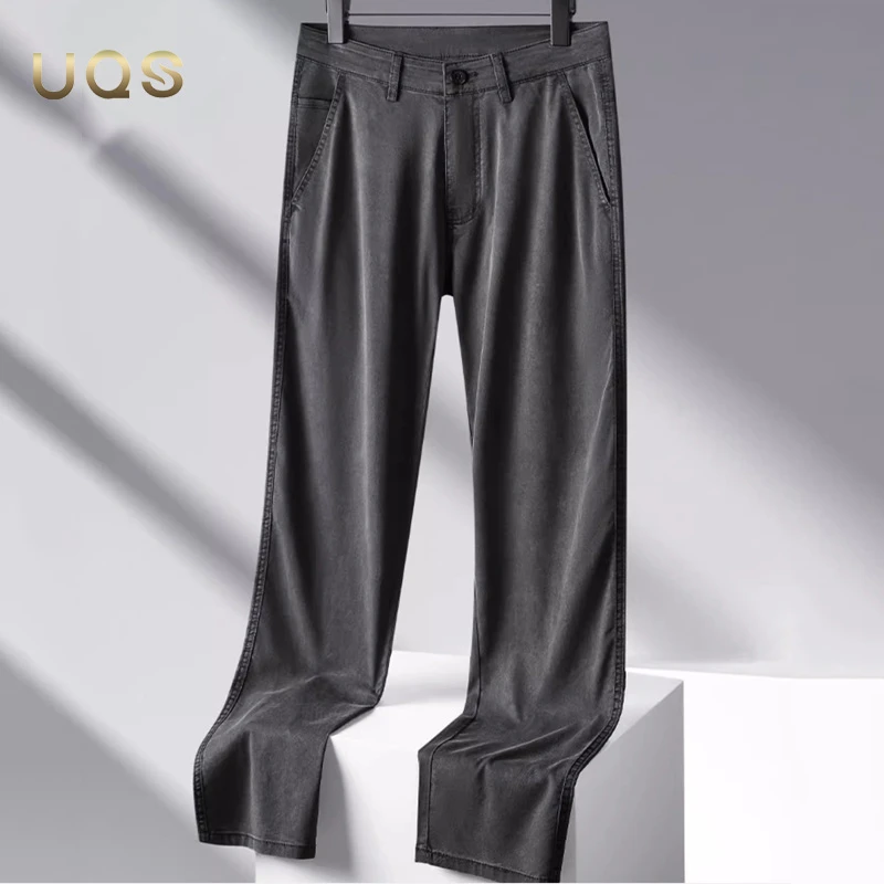 薄款加大码男装牛仔裤夏季弹力冰丝凉感休闲长裤宽松舒适亲肤百搭