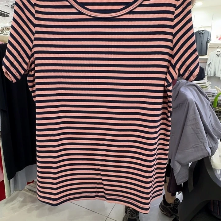花***朵23035女士半袖165粉蓝