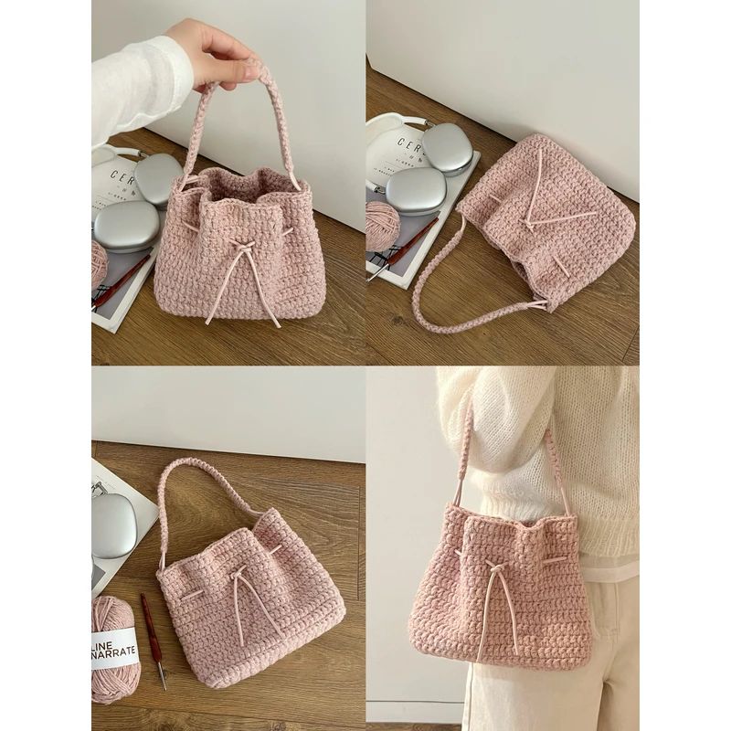 Line Narrate 超韩ins风简约抽绳打结包（材料包非成品·不退换）