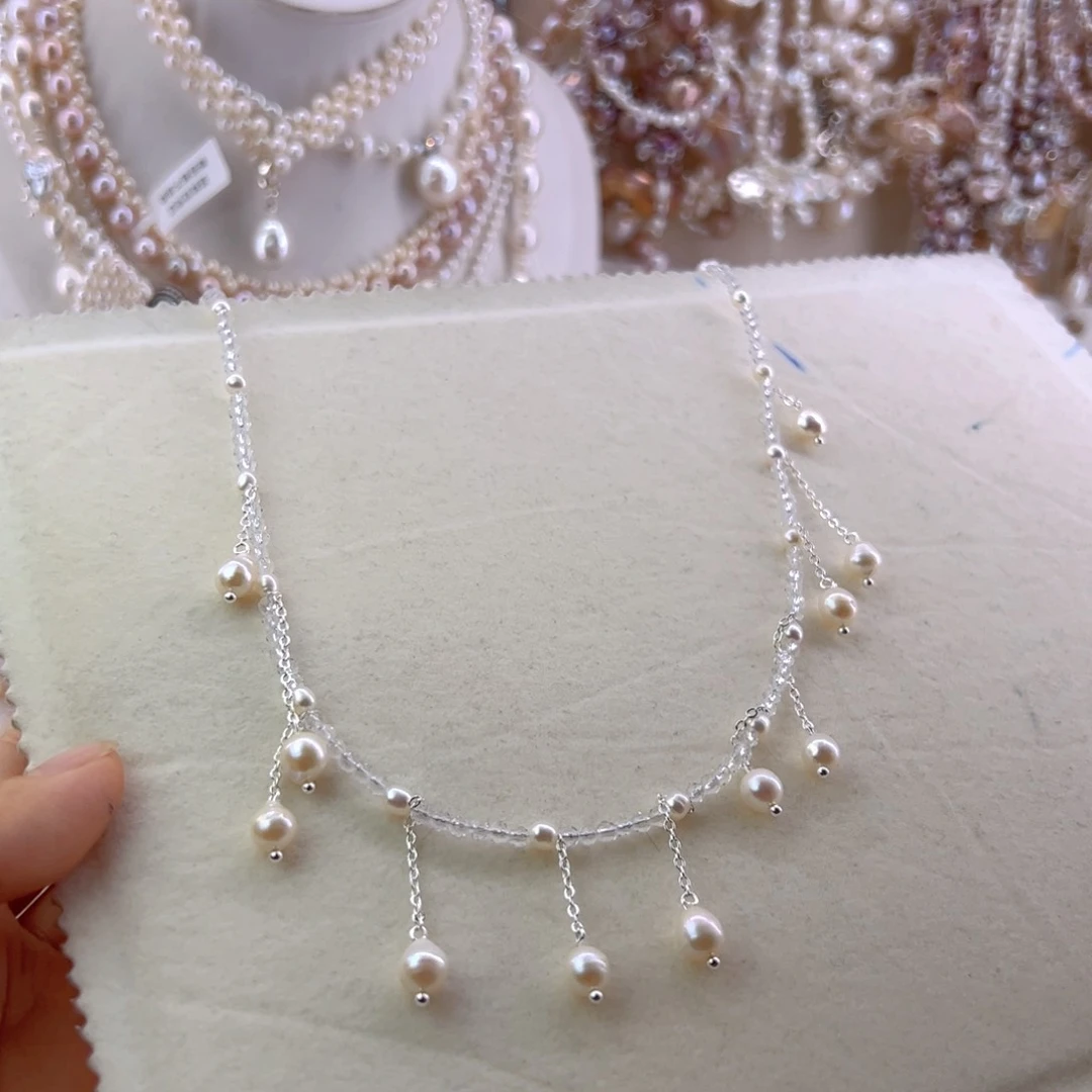 合金淡水珍珠耳饰