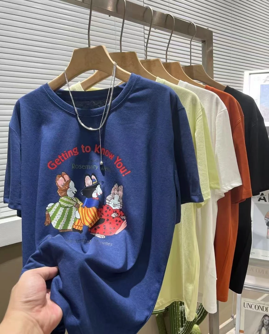 【601-740】正肩常规圆领雪花棉T恤