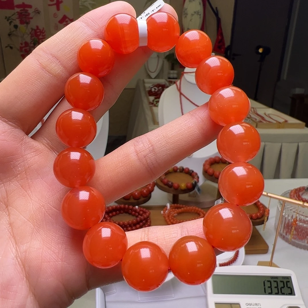 南红玛瑙未镶嵌13mm保山冰红