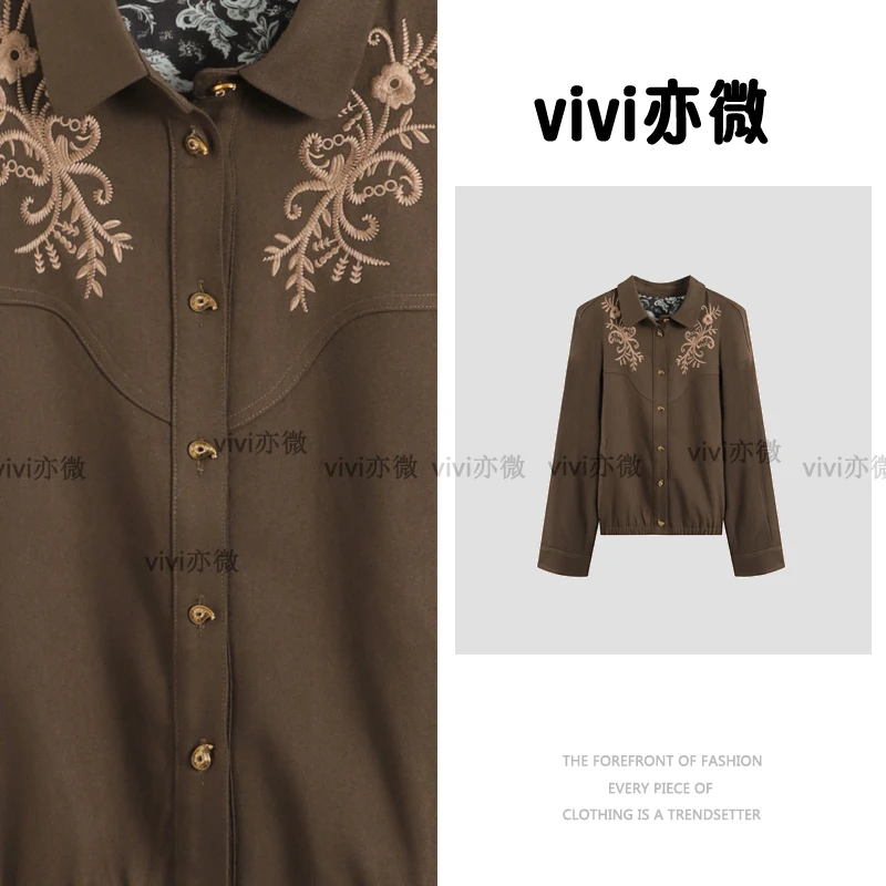 vivi亦微 |休闲风羊毛衬衫外套女时尚高级感上衣JYY-W62178