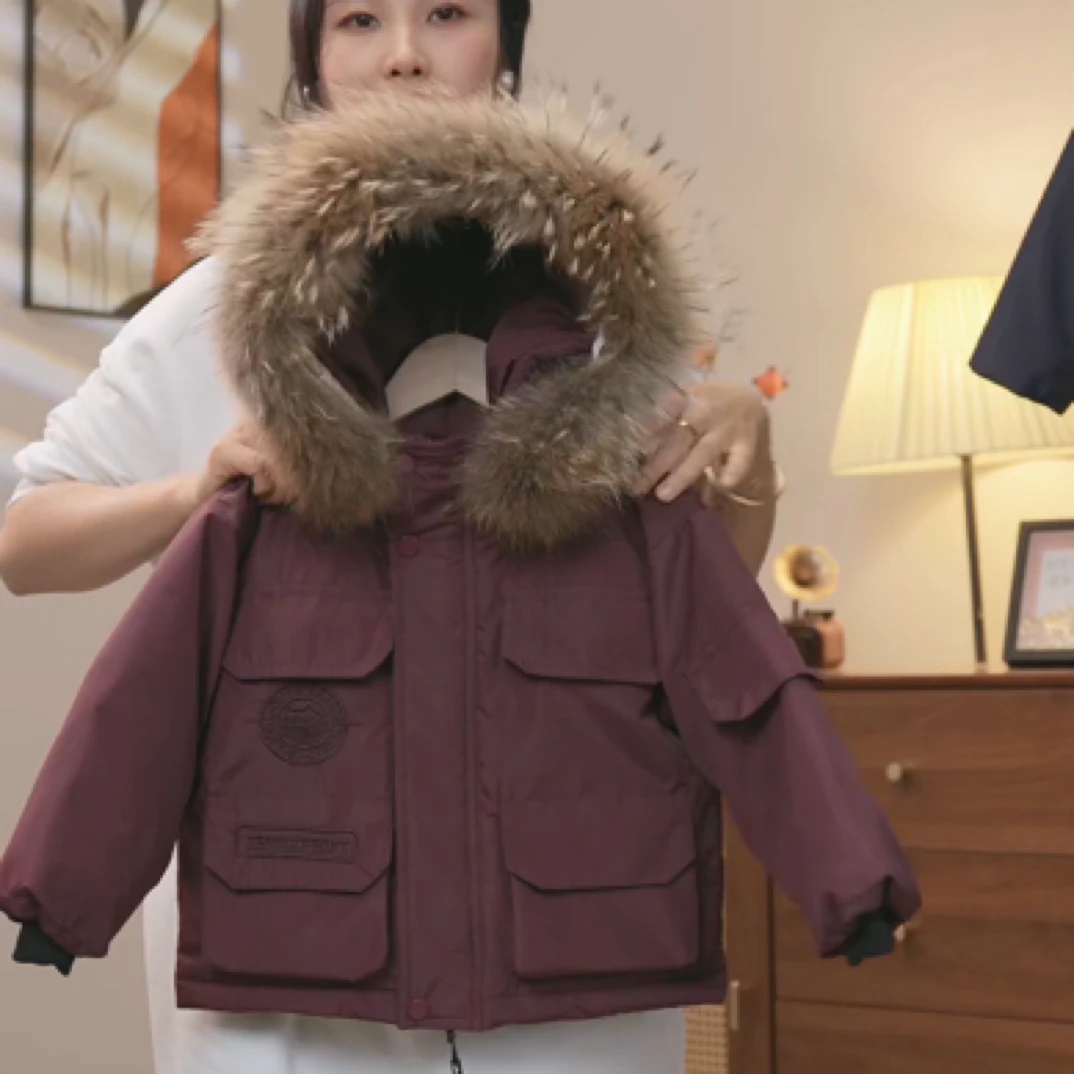 童装羽绒服冬季保暖儿童韩版时尚派克服男童中长款羽绒连帽大毛领
