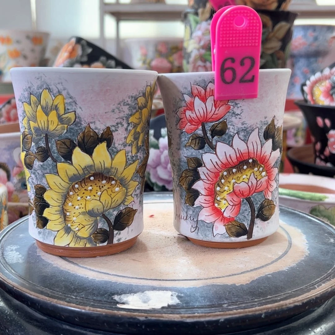 景德镇手绘花盆满38包邮