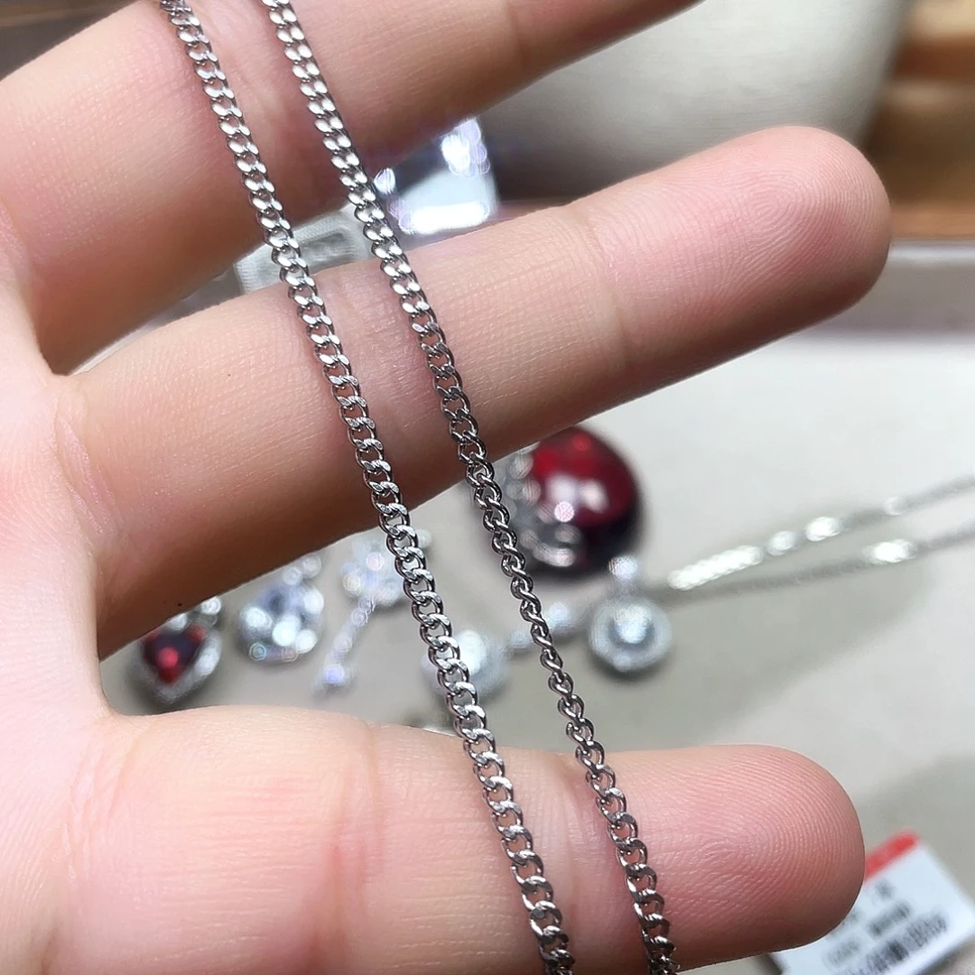 小***️坠链均925银锆石粗牛仔