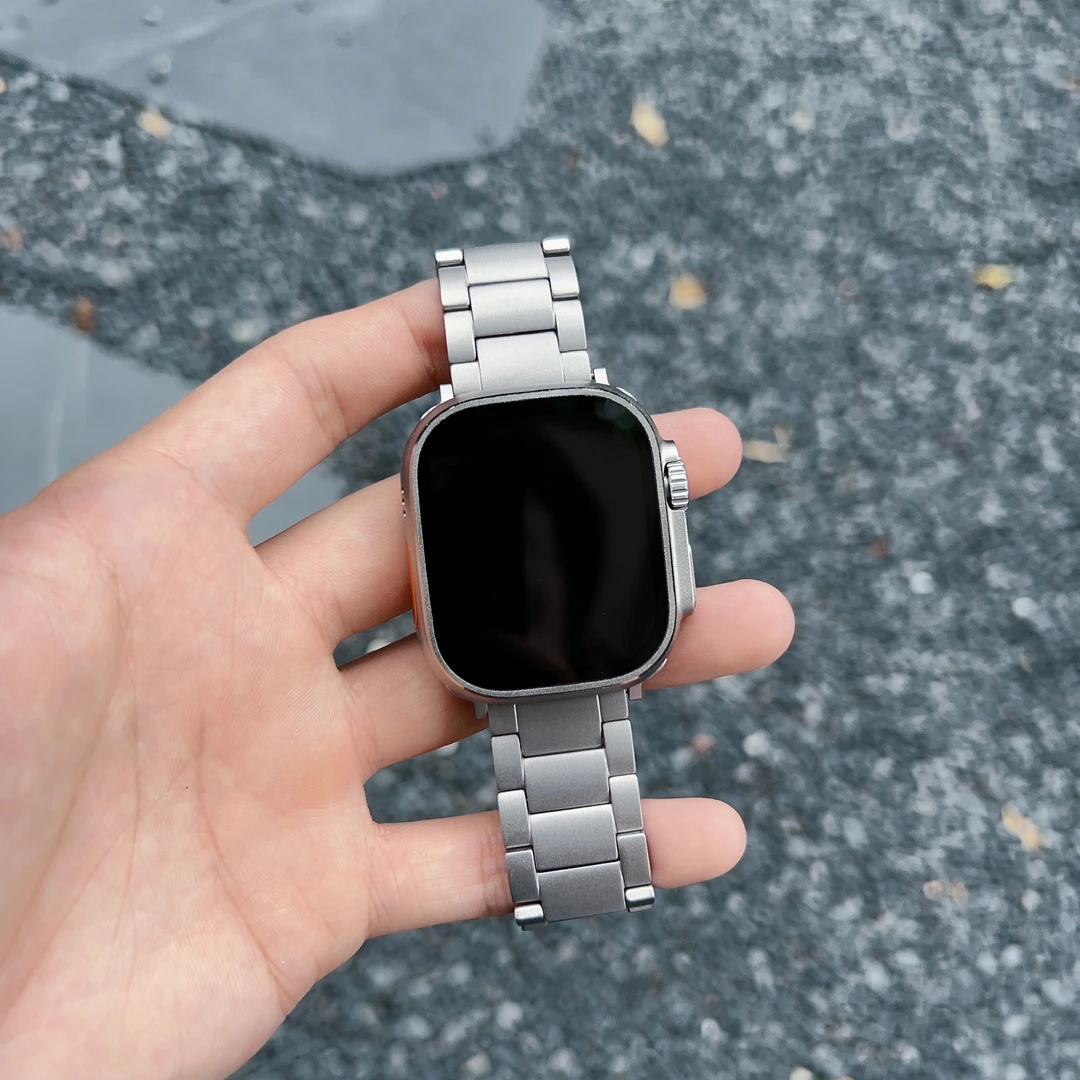 适用AppleWatch Ultra纯钛表带男苹果手表S10表带iwatch/98钛金属