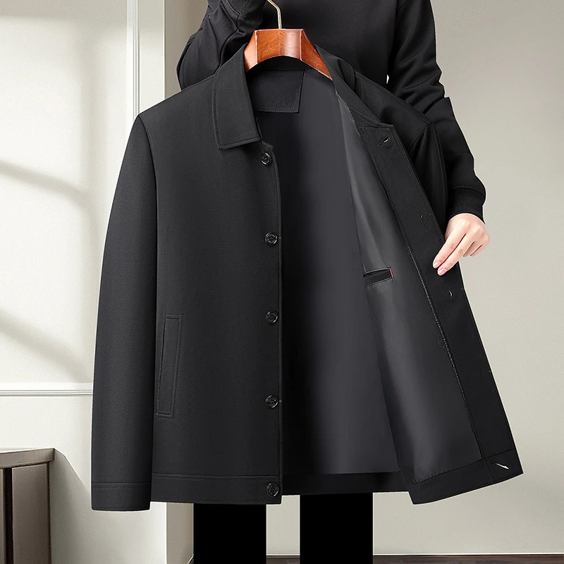 【厂家直发】春秋季薄款休闲夹克中年商务男士爸爸装夹克衫爷爷外套