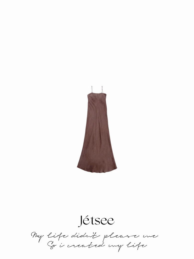 【邱邱分享】重磅铜氨丝吊带裙（含胸垫） L50340