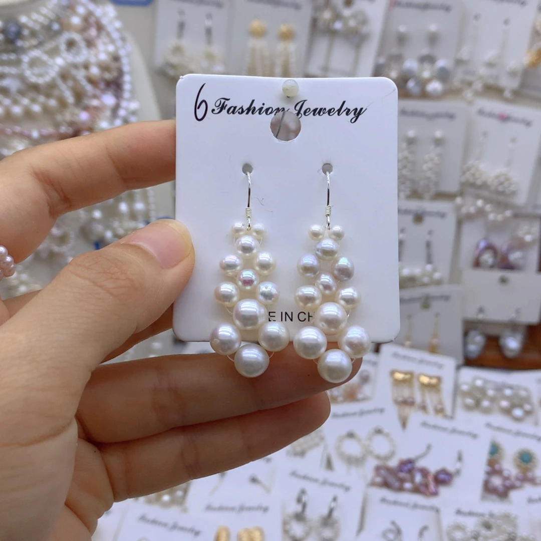 合金淡水珍珠耳饰项链