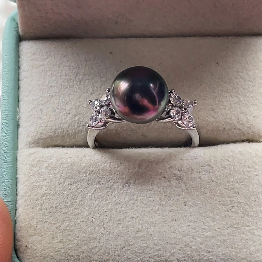 海水珍珠银S925镶嵌戒指