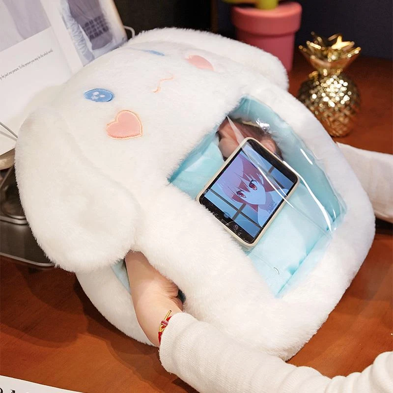 FAVMARTHA-暖手抱枕可以玩手机神器放热水袋可视插手学生打游戏手