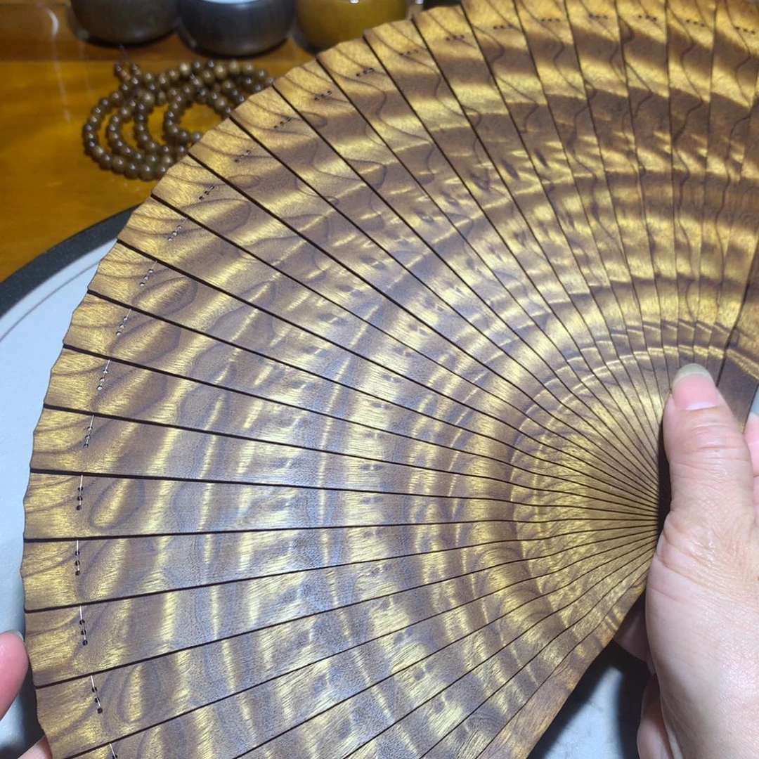风***0金丝楠金丝楠木小叶桢楠扇子21公分